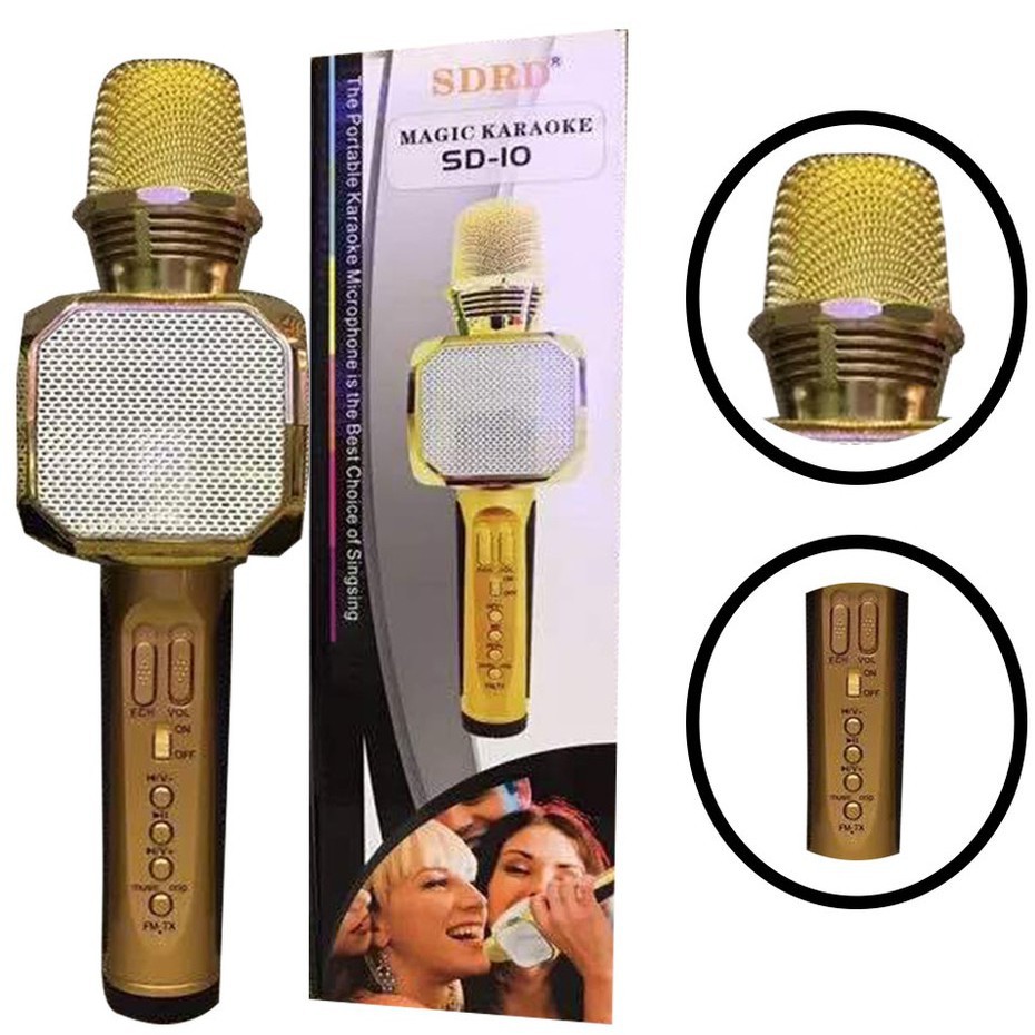 [CHÍNH HÃNG] MIC SD10 MIC HÁT KARAOKE BLUETOOTH SD-10, SIÊU PHẨM [BẢO HÀNH 3 THÁNG]