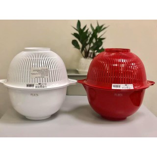 Bộ Chậu nhựa kèm rổ Nakaya 3,5L màu đỏ xuất xứ Nhật Bản