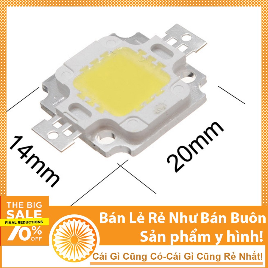 Bóng Đèn Led Luxeon 10W Sáng Trắng - Chip Led Trắng 6000K 9-12VDC Siêu Sáng 69