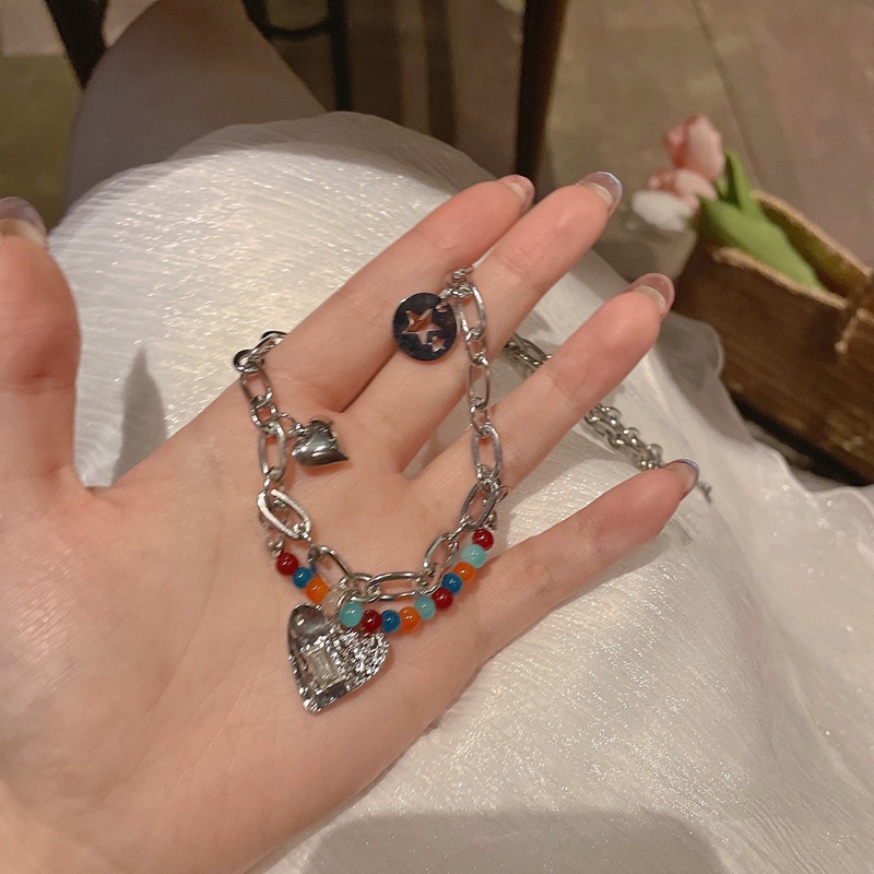 Vòng cổ Kim Loại Y2K Mặt Thánh Giá / Trái Tim / Bướm Đính Hạt Ngọc Trai Thời Trang