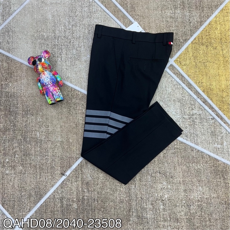 Quần âu nam ống côn hàn quốc cao cấp, Quần tây âu thêu logo phong cách trẻ