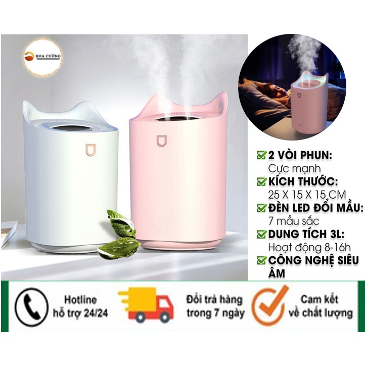 [GIÁ RẺ] Máy Phun Sương Tạo Độ Ẩm K7 dung tích 3300ml 2 vòi phun- 5000ml cảm ứng