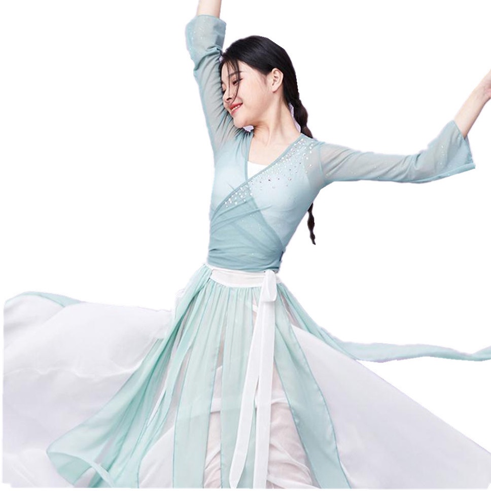 Trang Phục Biểu Diễn Múa Truyền Thống Trung Hoa Cổ Điển Thanh Lịch Cho Nữ