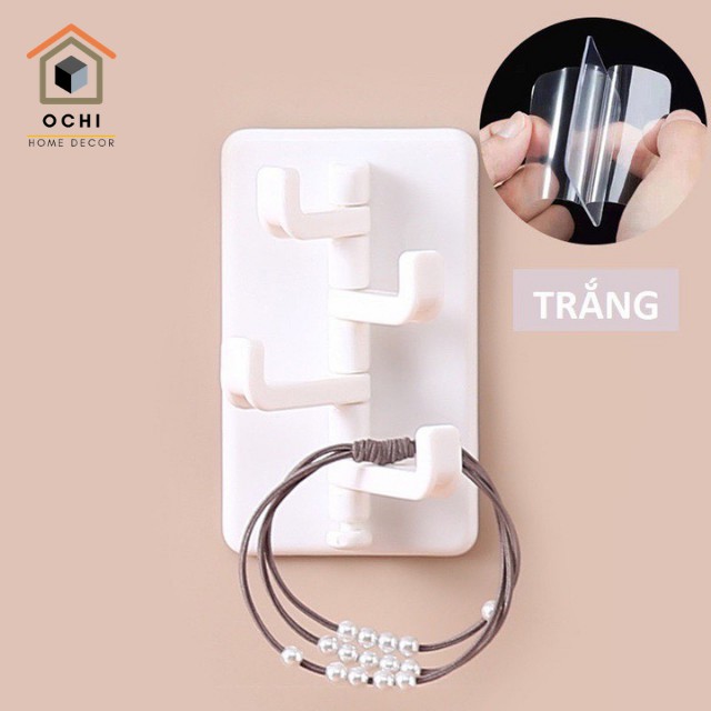 Móc Treo Đồ Xoay 4 Chiều, Móc Dán Đa Năng
