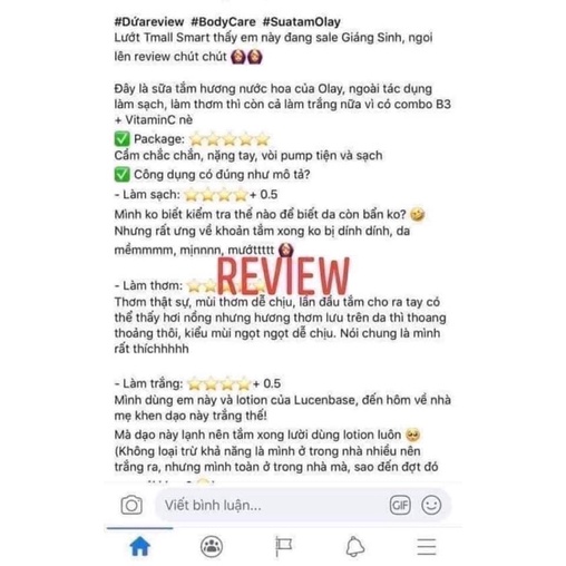 Sữa Tắm Siêu Trắng Da Olay B3+ Hyaluronic acid Crefme Body Wash Thái Lan
