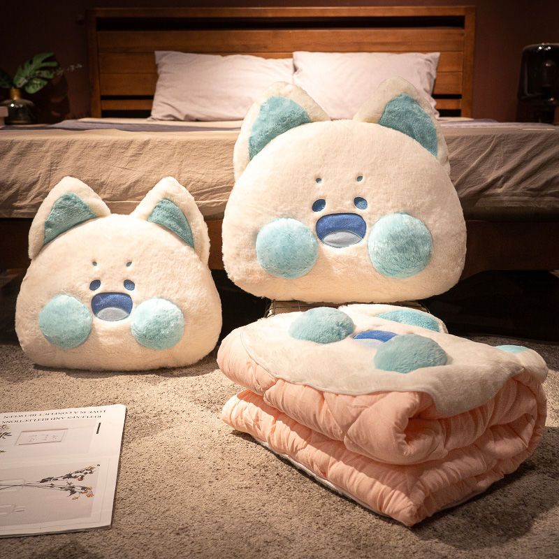 [Hàng Có Sẵn] Gối Hình Mèo Dudu + Chăn Hai Chức Năng Tựa Lưng Nghỉ Trưa Văn Phòng Nghỉ Trưa Trên Xe Hơi Nghỉ Trưa Có Thể Gấp Gọn