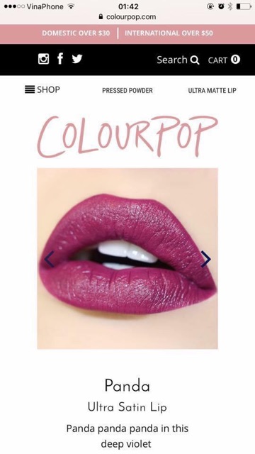 Son ColourPop của Mỹ xách tay .