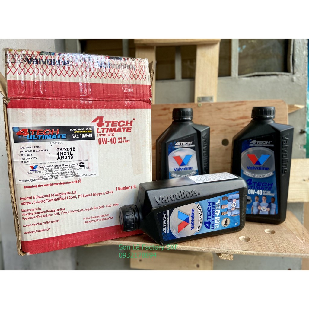 Dầu nhớt xe côn tay Valvoline 4Tech Ultimate 10 w40