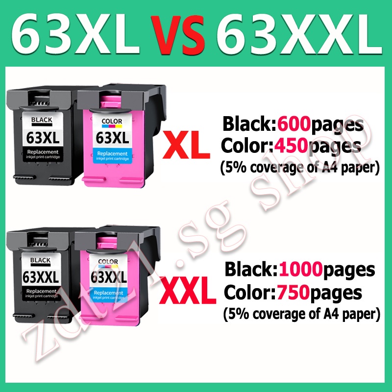 Hộp Đựng Mực HP 63 HP63 HP63XL Cho HP 1110 1111 1112 2130 2131 2132 3630 4250 3632