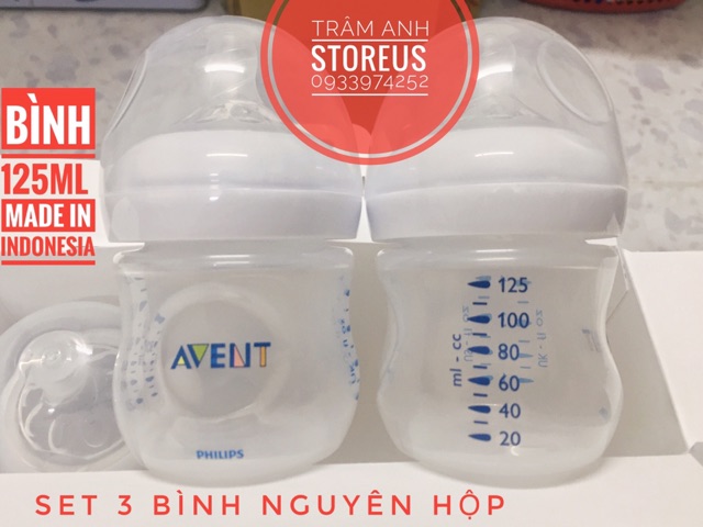 Bình Sữa Avent Natural 125ml / 260ml /330 ml ( Núm Ty Giống Ty Mẹ )