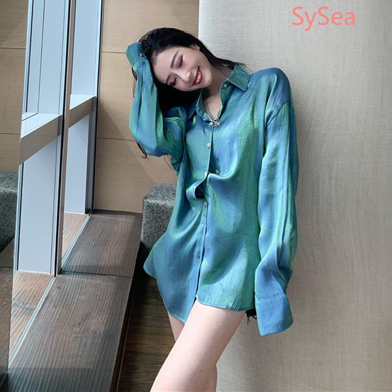 Áo sơ mi tay dài dáng rộng chống nắng thời trang mùa hè trẻ trung cho nữ