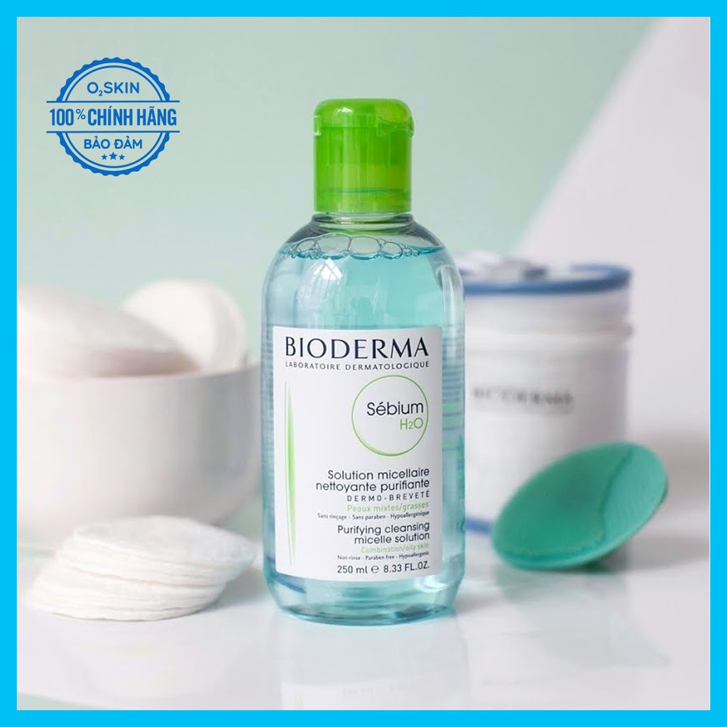 Nước Tẩy Trang Cho Da Nhờn Mụn Bioderma Sebium H2O 100ml ~ 500ml Cam Kết Chính Hãng