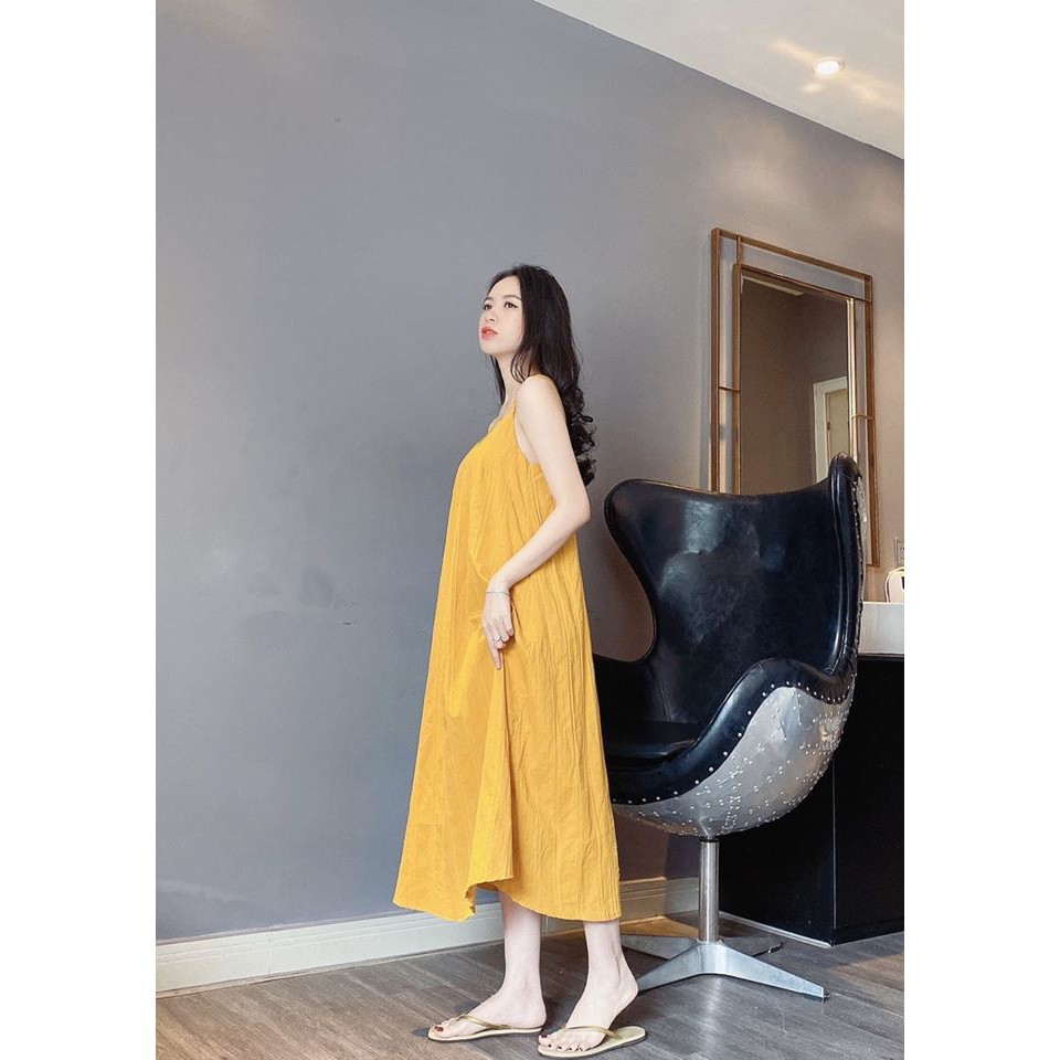 Váy 2 Dây, Váy Đũi Suông Mặc Ở Nhà - Đầm Bầu Dáng Xòe, Dây Đan Lưng Cực Đẹp