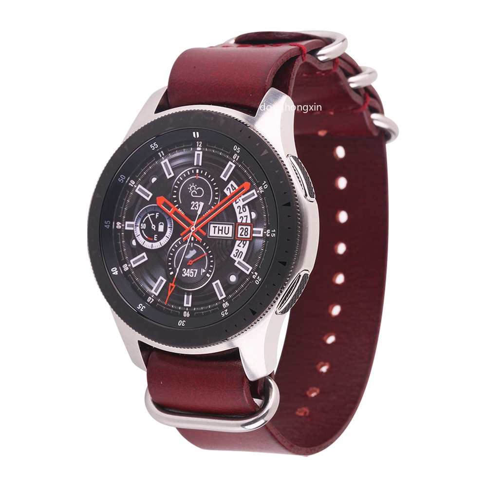 Dây Da Đồng Hồ Đeo Tay Nato 14mm 16mm 18mm 20mm 22mm 24mm Cho Samsung Gear S3 S2 Amazfit GTS 2e