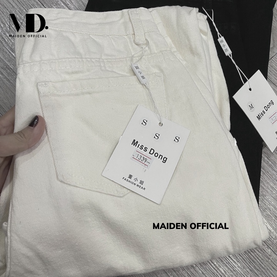 Quần Jean Nữ Dáng Suông Ống Rộng Màu Trắng MD26 | BigBuy360 - bigbuy360.vn
