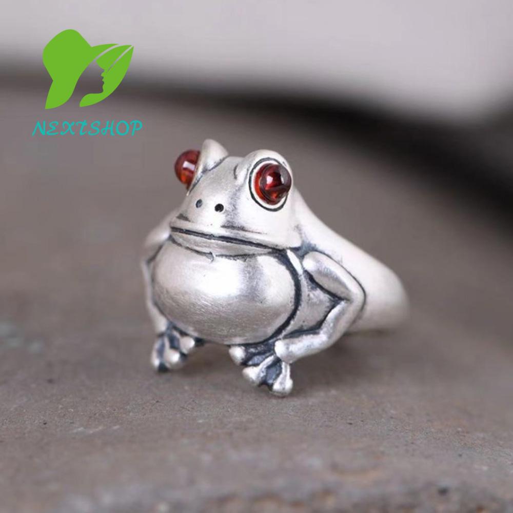 NEXTSHOP New Bohemian Lovers Open Finger Frog Ring Creative Valentine's Day Gifts Fashion|Color Adjustable Women Lady Retro Style