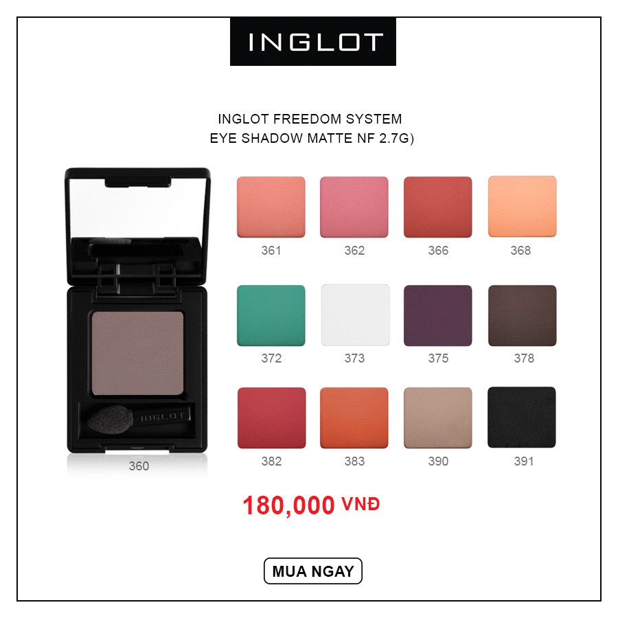 INGLOT - Bộ phấn mắt trang điểm tone màu cam nâu