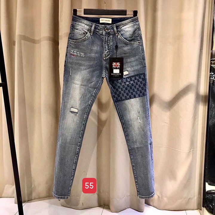 Quần jean nam cao cấp vải Jean Co Giãn Tốt Dáng ôm slimfit chuẩn shop - Skymen55