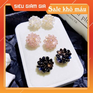 Khuyên tai nữ tròn bông tuyết đá hàn quốc cao cấp sang trọng xinh xắn BT0090 ảnh thật + video ảnh thật + video