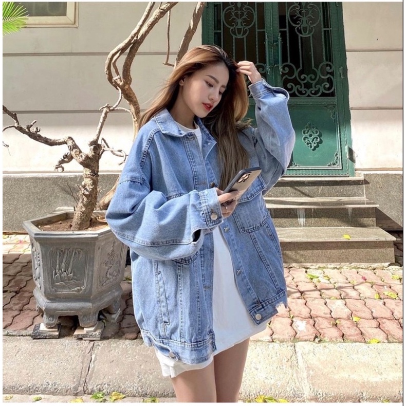 [SALE] Áo khoác jean Denim hàng QC form rộng chất bò mềm (ảnh thật_annstore)