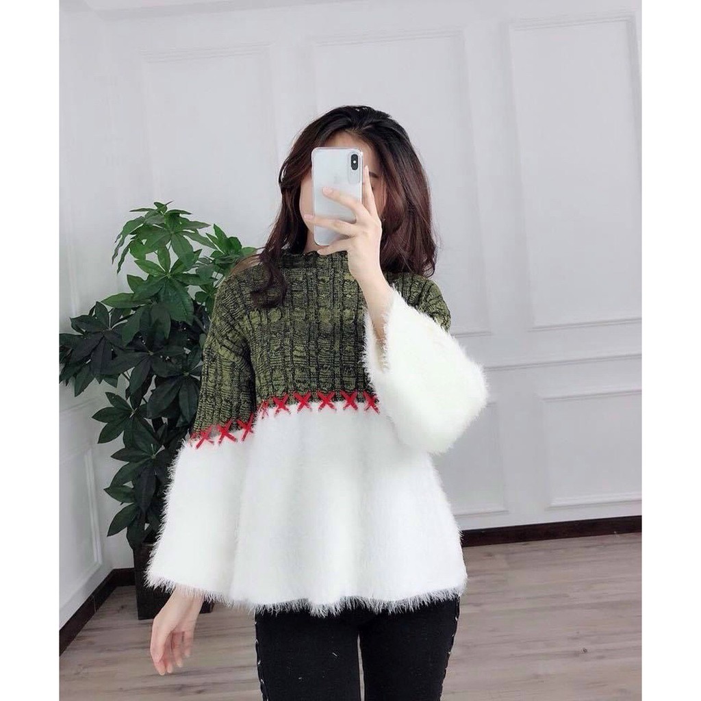 Áo len lông. Hàng nhập Quảng Châu. Có 2 màu. KÈm hình chụp thật 100%. Size dưới 55kg vừa. MUa nhanh kẻo hết