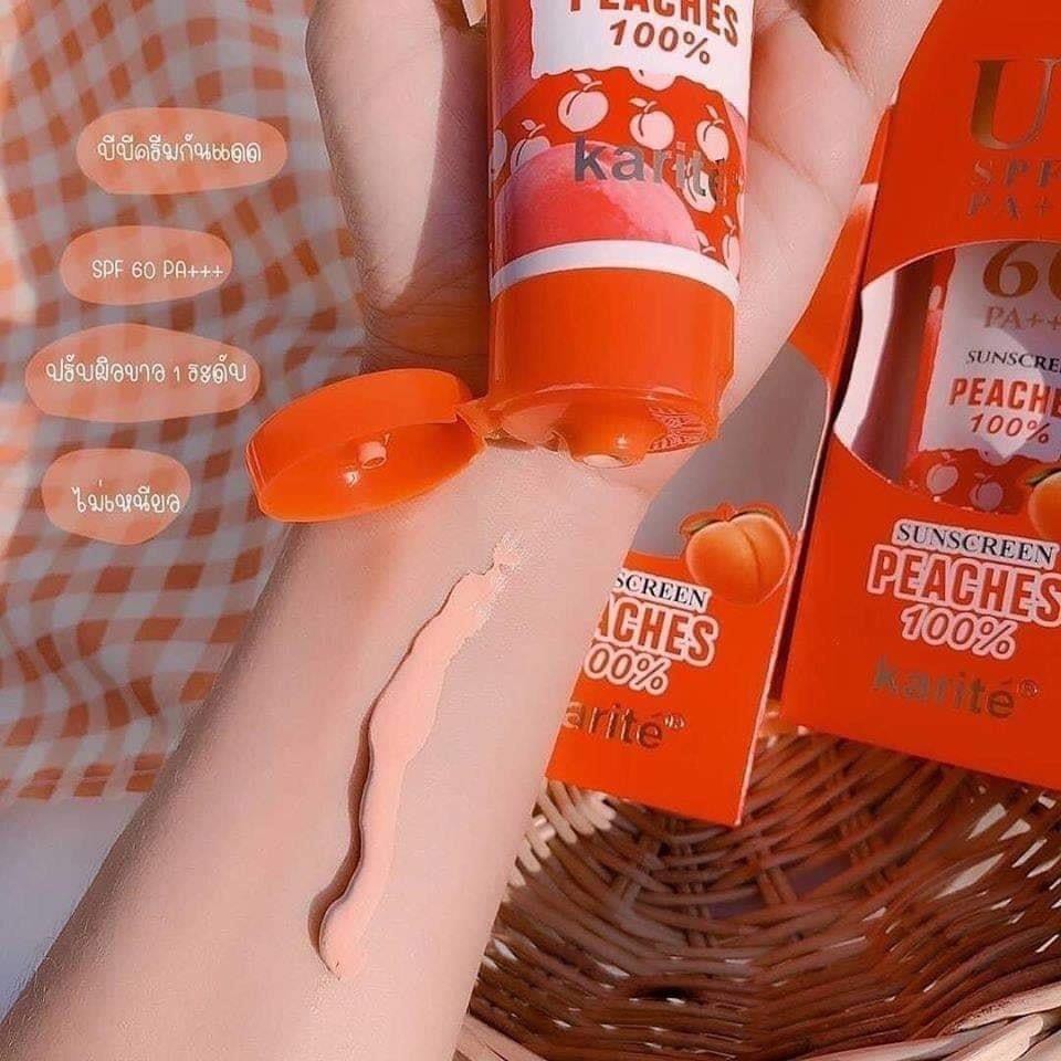 {Hót} CHỐNG NẮNG UV PEACH nhà Karite - nâng tone trắng hồng , làm đều màu da Chai 100ml