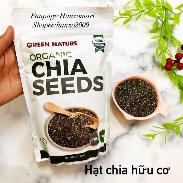 Hạt chia hữu cơ Green nature Organic / Hạt chia hữu cơ Markal / Sotto / Amavie 250g (Date 2023)