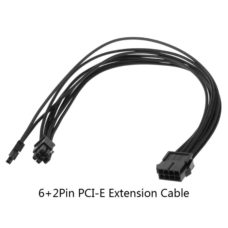 Dây Cáp Nối Dài Chuyển Đổi Nguồn Điện Màu Đen 30 / 40cm Gpu Pci-E 8 Pin (6 + 2) Male Sang Female