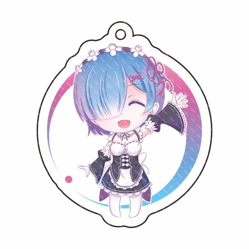 Móc Khóa Acrylic In Hình Anime Re Zero Rem Ram Subaru Emilia Dễ Thương