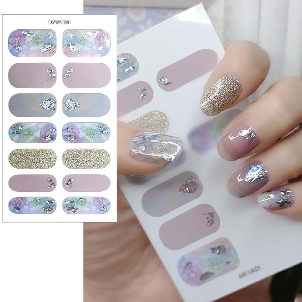 Miếng Dán Trang Trí Móng Tay Màu Đồng Lấp Lánh DIY