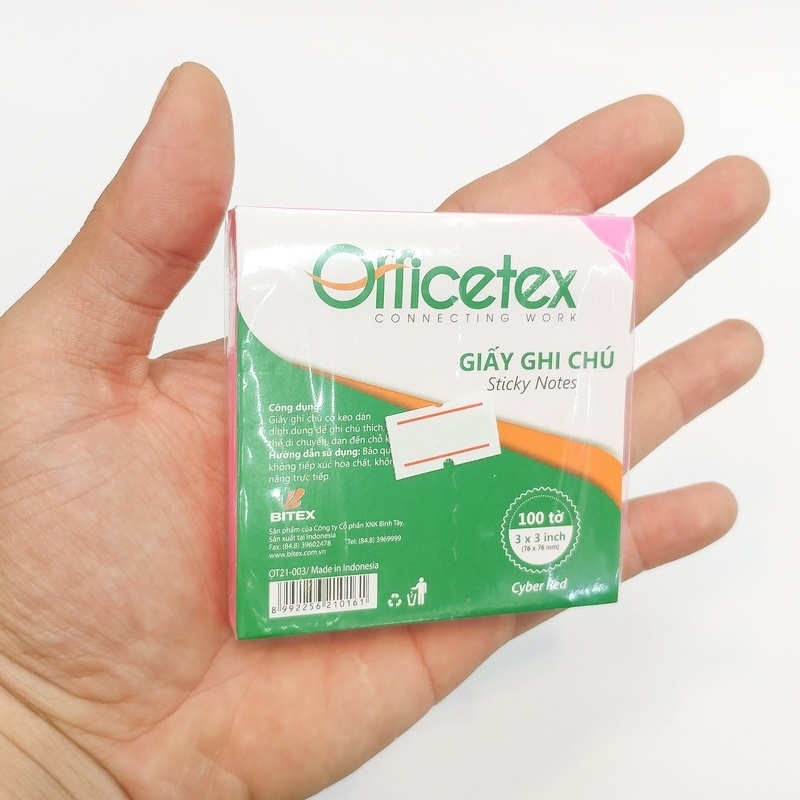 Giấy Ghi Chú Officetex 3X3 OT21-003 Màu Cyber Đỏ