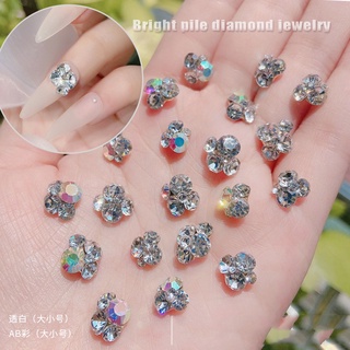 Túi 3 viên đá pha lê, đá khối 3D đính móng tay nghệ thuật, phụ kiện nail salon