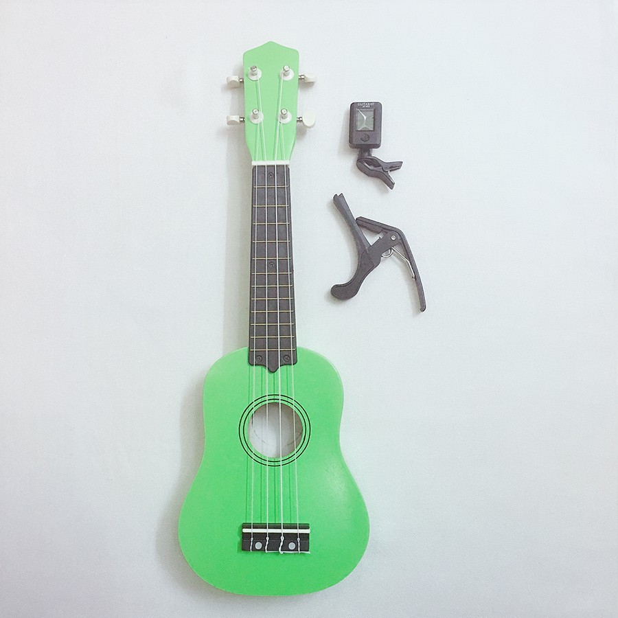 Đàn Ukulele Soprano size 21 Woim 35A15 tặng kèm capo nâng tông cao cấp và máy lên dây điện tử ( Tuner ) - HÀNG CÓ SẴN