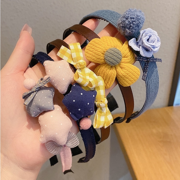 Băng Đô Thiết Kế Đính Hoa Đơn Giản Phong Cách Hàn Quốc Xinh Xắn