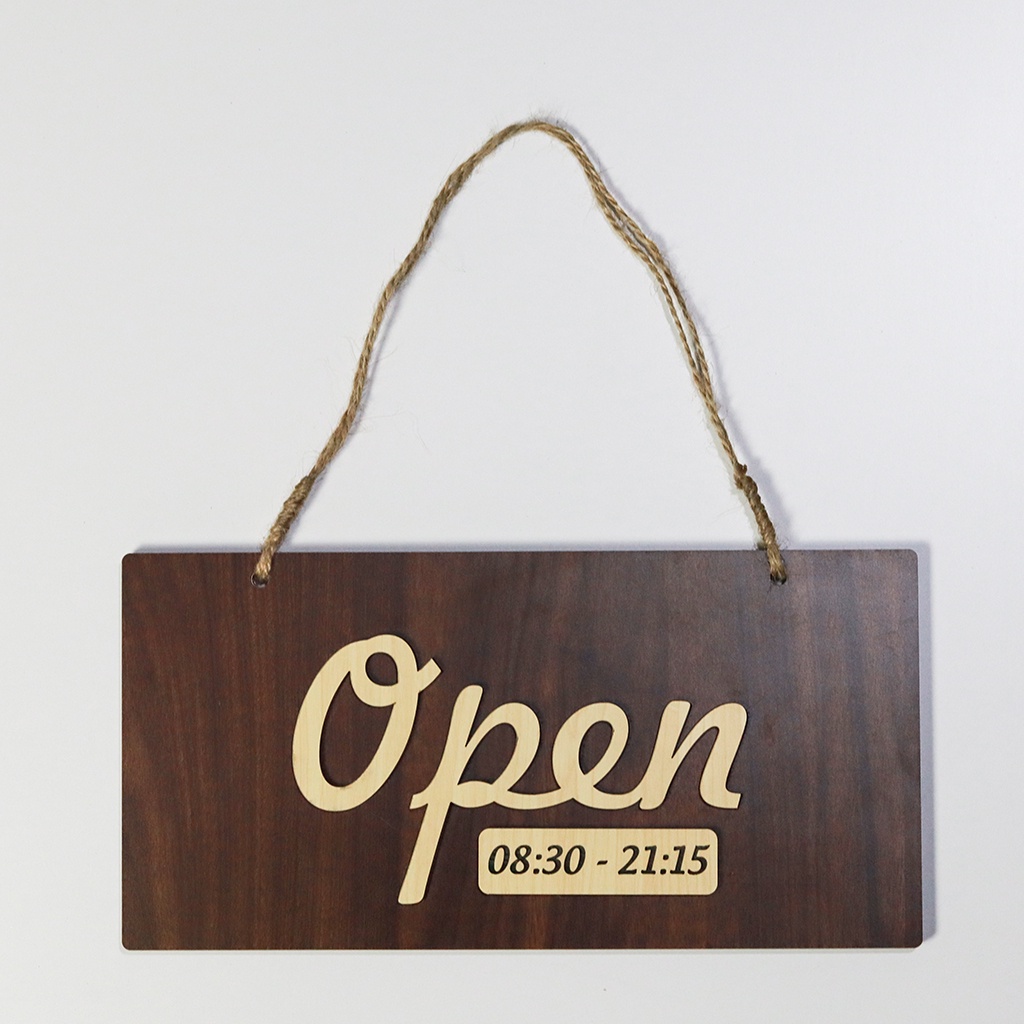 Bảng thông báo đóng mở cửa [ Open - Closed ] bằng gỗ nổi Kích thước 30x15cm