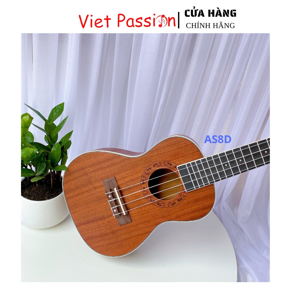 Đàn ukulele concert AS8D Viet Passion 23 inch gỗ mộc viền tròn khóa đúc giá rẻ cho bạn mới bắt đầu tập chơi