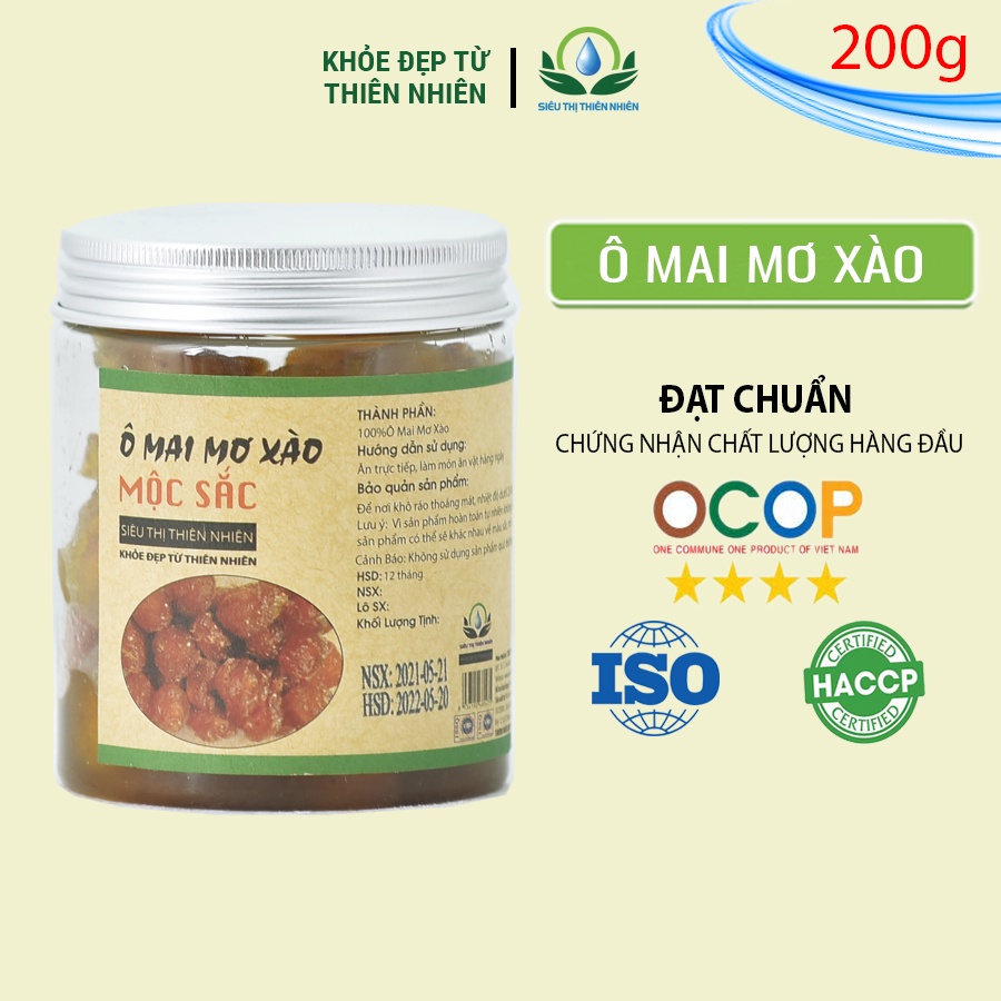 Ô mai mơ xào Mộc Sắc, xí muội hỗ trợ giảm ho, nhiệt miệng cao cấp của siêu thị thiên nhiên
