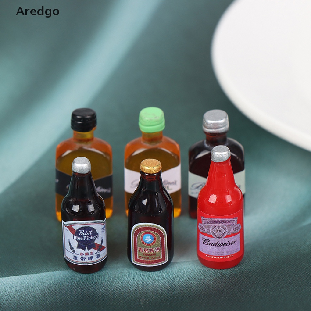 Set 5 mô hình chai nước mini trang trí nhà búp bê tỉ lệ 1/12