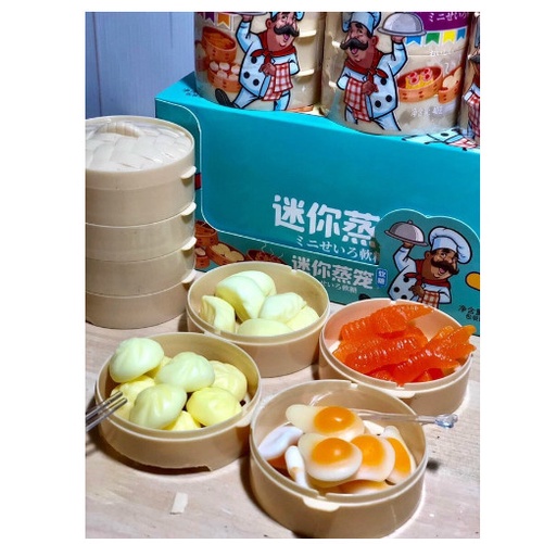 Lốc 20 xửng Kẹo dẻo xửng Dimsum Mini 3 ngăn bé nào cũng mê