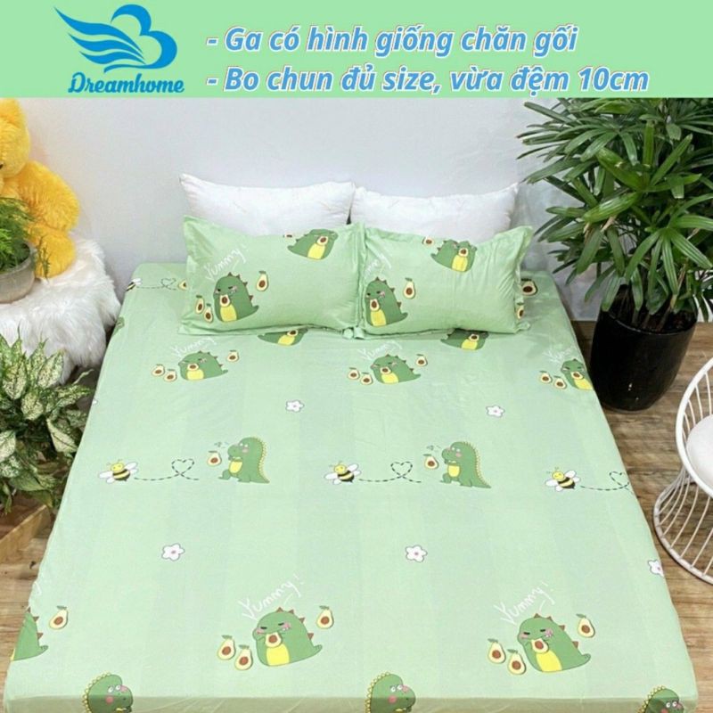 Ga giường và vỏ gối bộ 3 món ga gối poly (chọn mẫu+xem hàng)