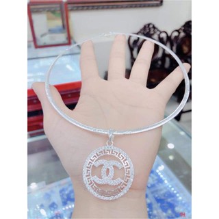 Kiềng cổ bạc ta kèm mặt cực xinh
