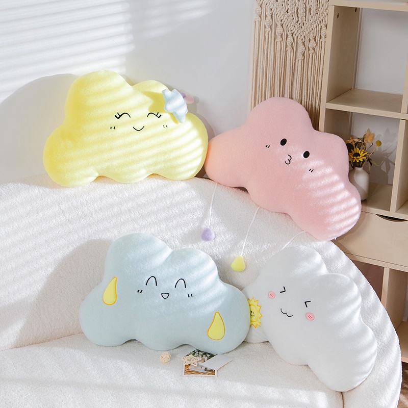 ☁☁Đám mây đầy màu sắc đáng yêu Plushie Gối Mềm mại Trang trí dễ thương Bầu trời Đám mây Đệm Búp bê Nhồi bông