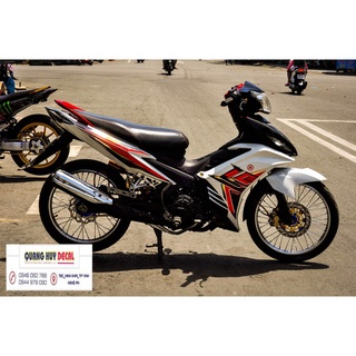 Tem trùm exciter 135 ♦freeship♦ trắng đỏ đen, độ team decal xe ex dán đời 2011-2014