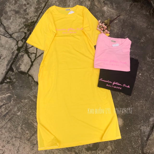 Váy Suông Ladies In Chữ Hai Mặt - Form Rộng Xẻ Tà Phối Túi Hông