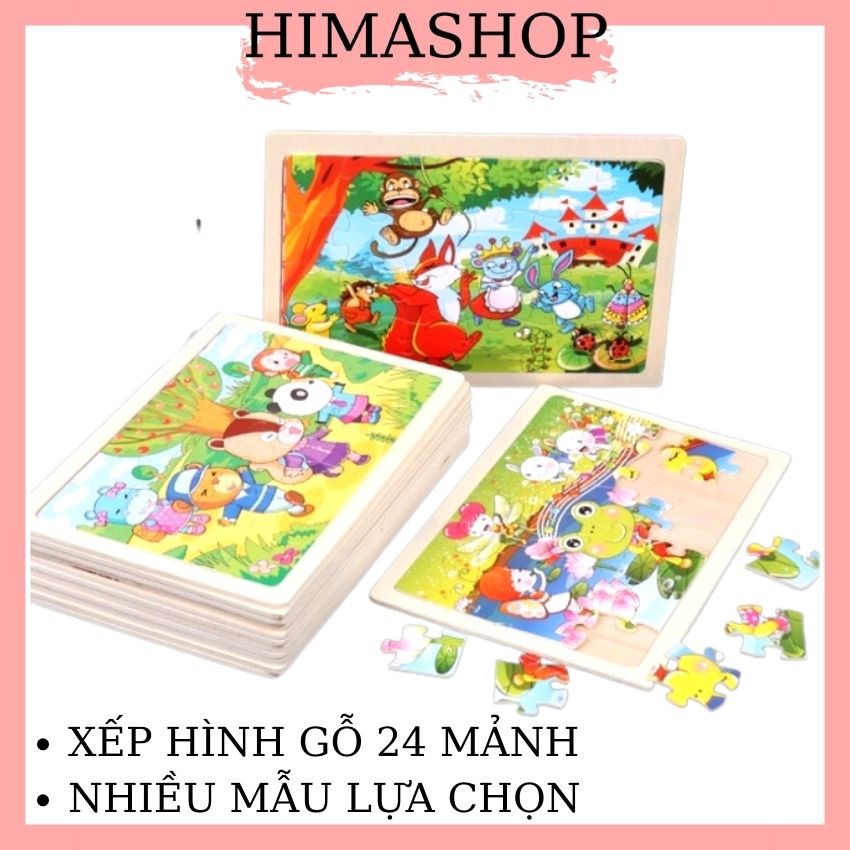 Đồ Chơi Ghép Hình 24 Mảnh, Xếp Hình Cho Bé HIMASHOP H019 Gỗ Nhiều Mẫu Đẹp