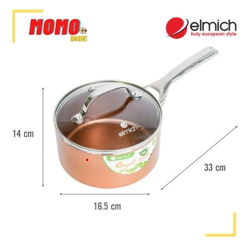 Nồi nấu bột cho bé  Quánh chống dính Elmich size 16cm- hàng siêu dày