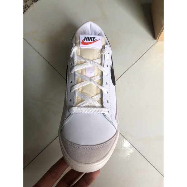 Giày Sneaker Nike Blazer Đen Trắng Cổ Thấp Nam Nữ, Giày Thể Thao Nike Blazer low 77 Vintage White Black Full Bill Box