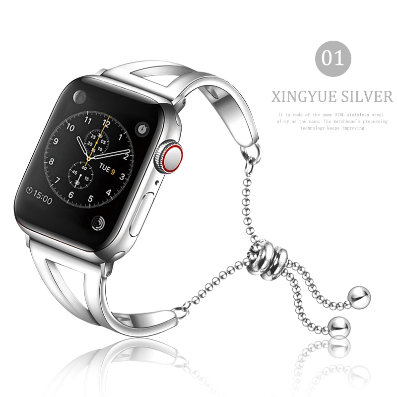 Dây đeo inox thích hợp cho đồng hồ thông minh Apple Watch 38mm 42mm 40mm 44mm Iwatch Series 5 4 3 2 1