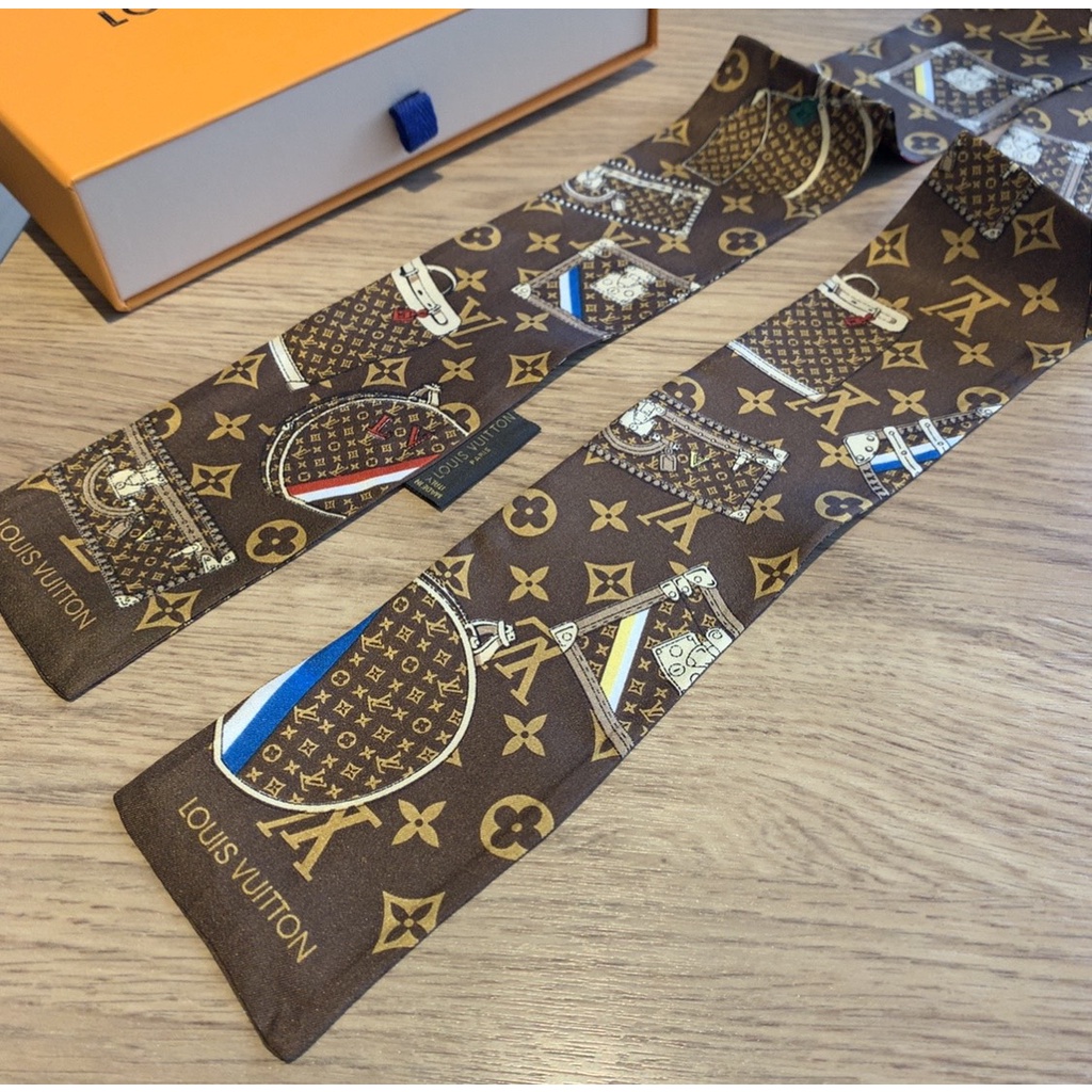 Băng Đô Cài Tóc Ruy Băng Lụa In Chữ Màu Nâu / Đen Thời Trang Cho Nữ