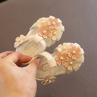 GIÀY SANDAL ĐÍNH HOA CHO BÉ GÁI ( CÓ ẢNH THẬT)